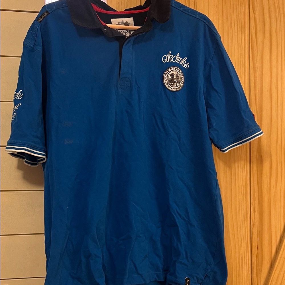 AKDMKS Blue Polo Shirt for Men sz large